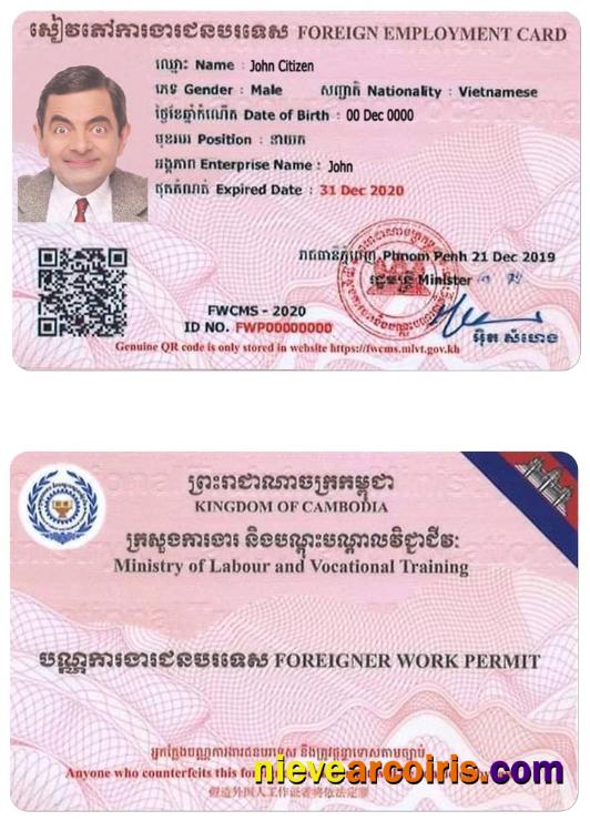 CAMBODIA work permit.